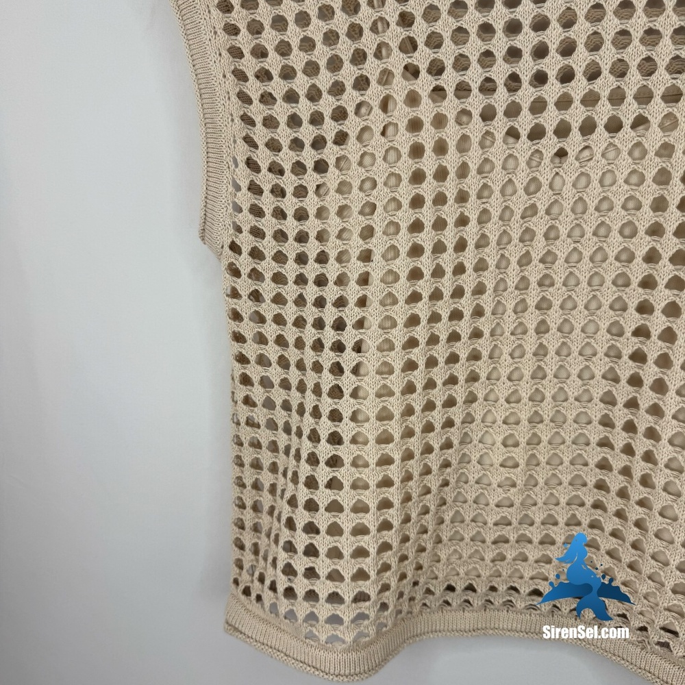 1271 NWT STEVE MADDEN Crochet Top – Small – Beige - Picture 7 of 16